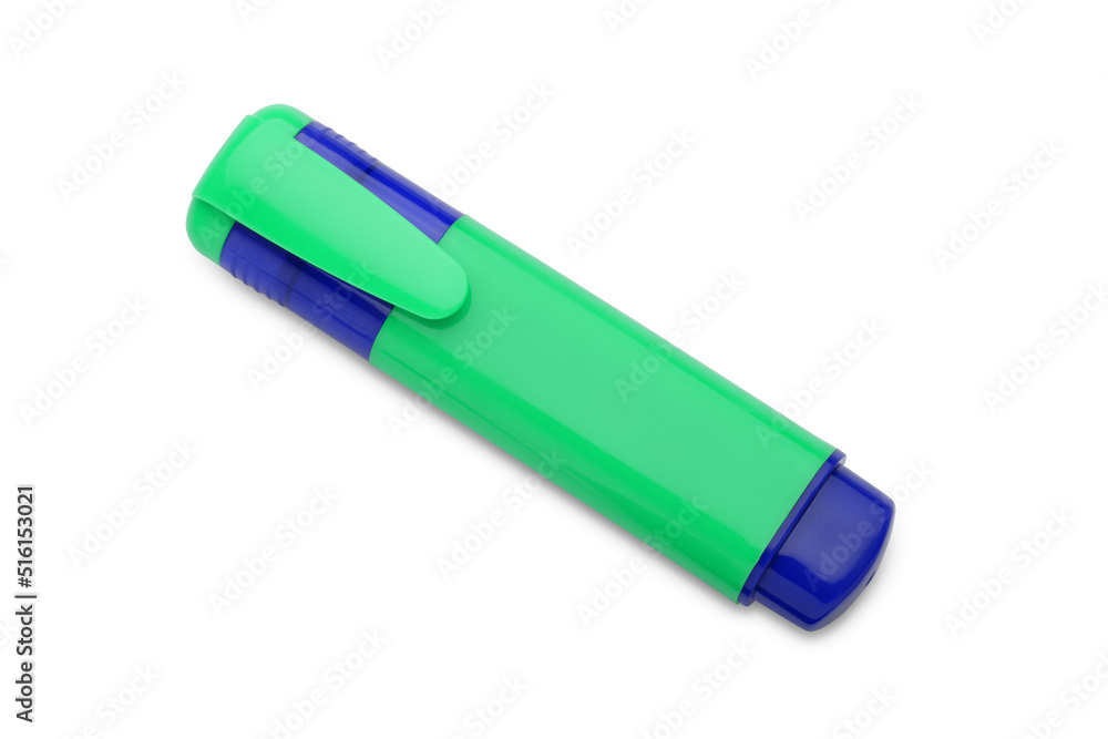 green marker Isolated on a White Background. Writing accessories green marker Isolated on a White Background. Writing accessories