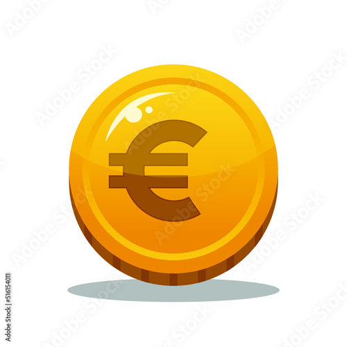 gold coin euro sign vector