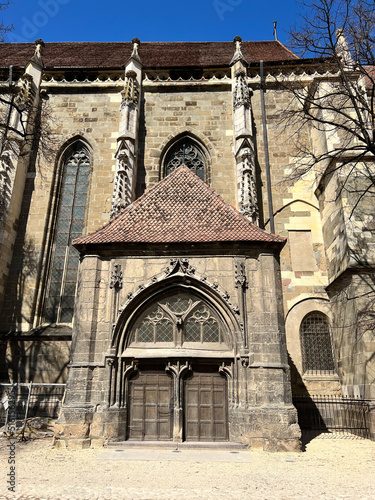 Large Gothic building of the Black Church  in Brasov, Romania photo