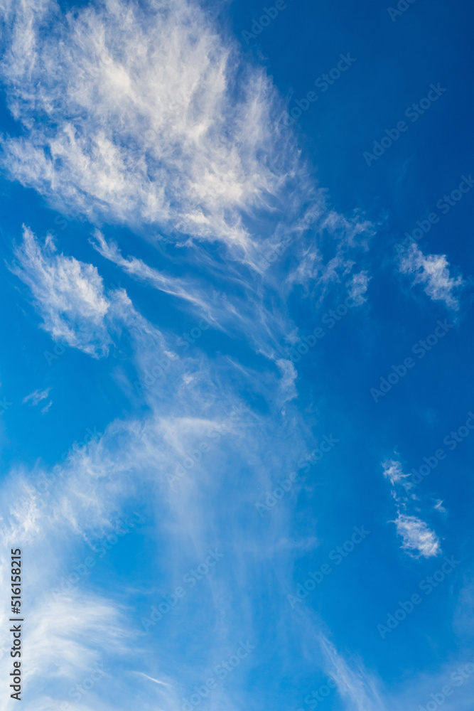 Cirrus and Stratus clouds in dramatic blue sky over Cape Town Cirrus and Stratus clouds in dramatic blue sky over Cape Town