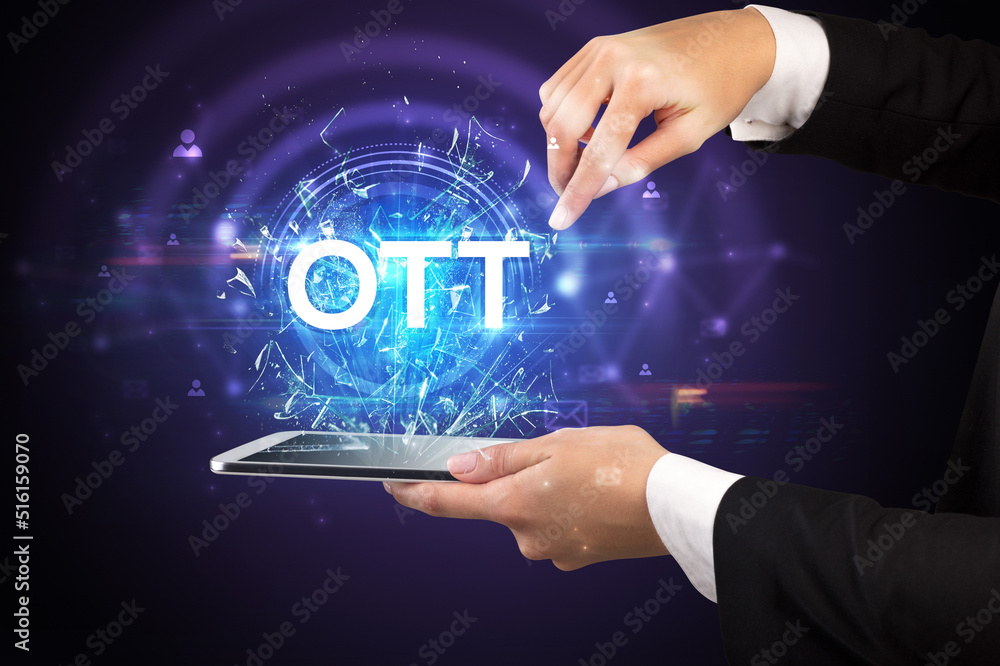 Close-up of a touchscreen with abbreviation. Close-up of a touchscreen with abbreviation.