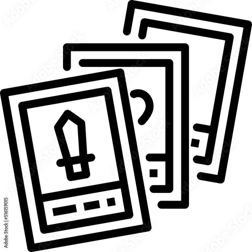 tactical card game outline icon