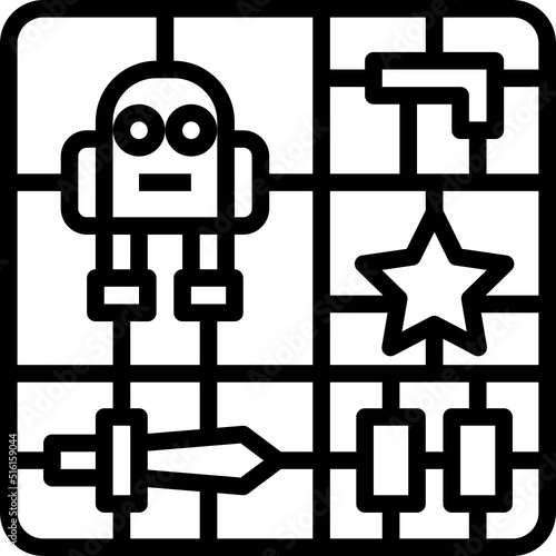 plastic model kit outline icon