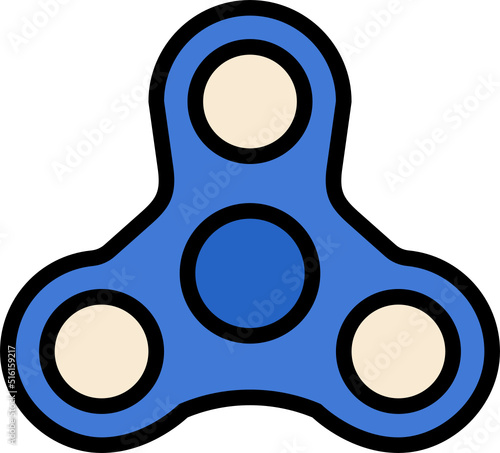 fidget spinner color outline icon