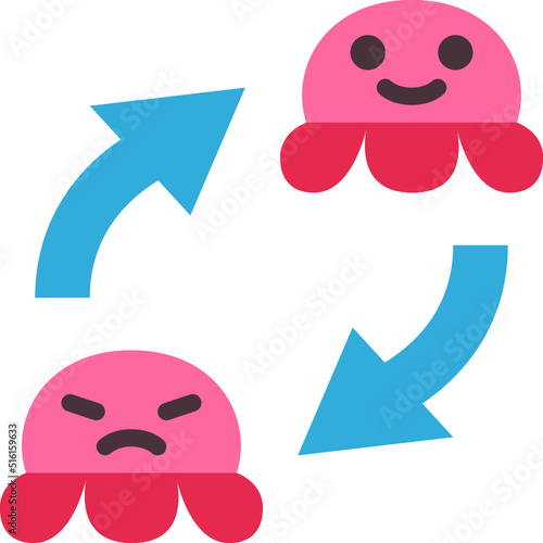 reversible flip flat icon