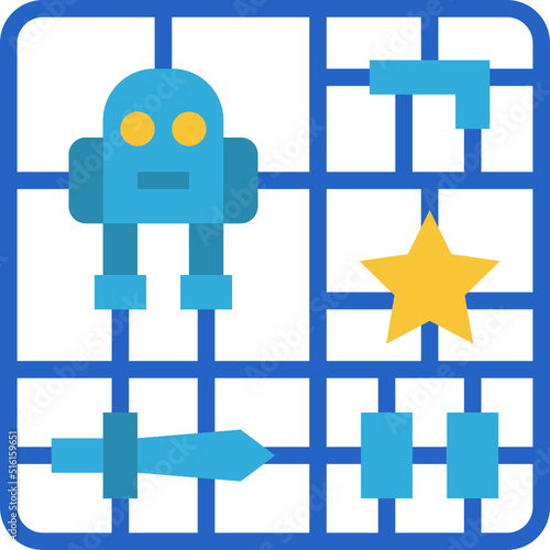 plastic model kit flat icon