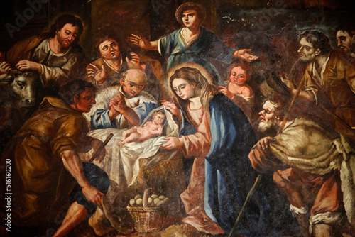 Nativity painting in Iglesia ex-conventual de Ntra. Sra del Carmen © Julian