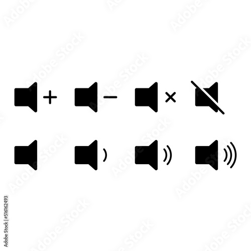 Volume sound vector icon set