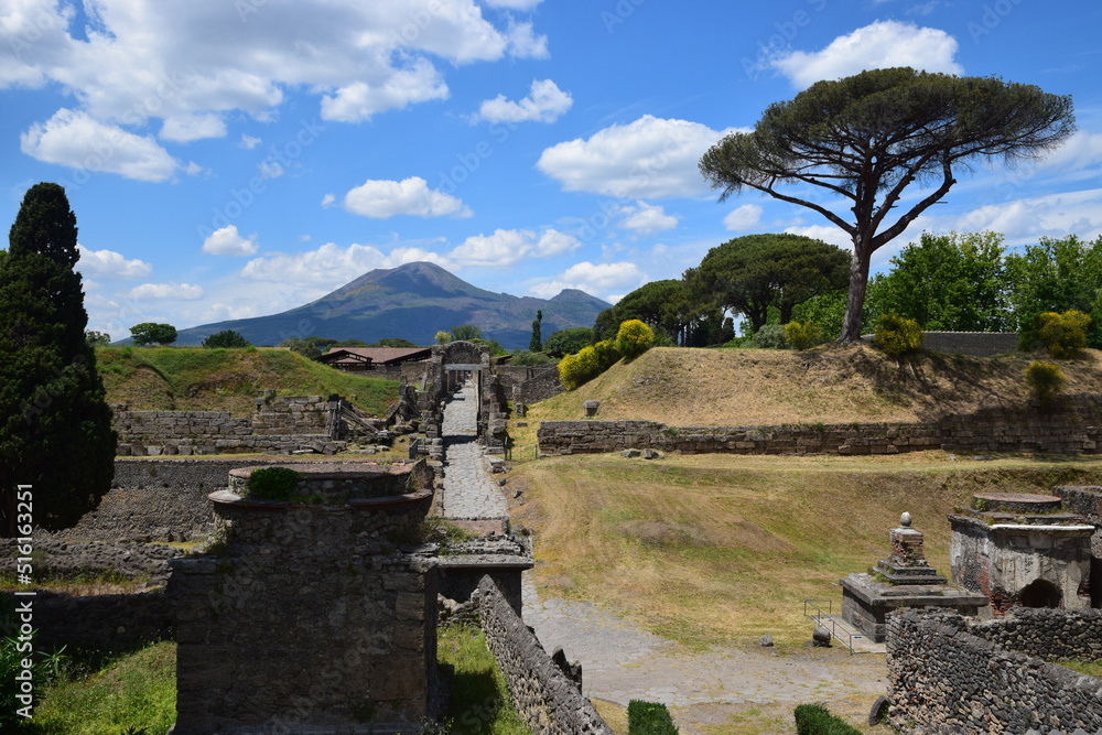 Pompei - scavi romani (vesuvio nello sfondo)