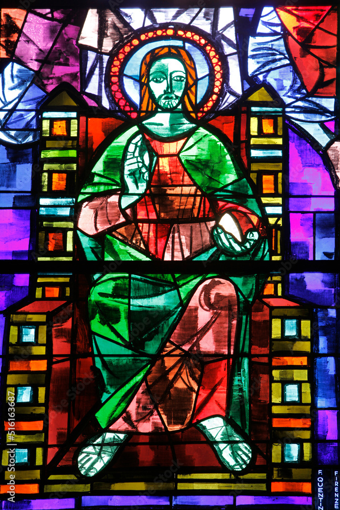 Stained glass in Basilica di San Martino, Martina Franca, Apulia