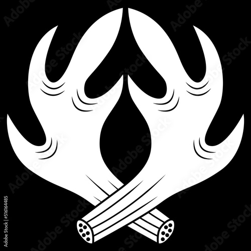 家紋です。違い抱き角（つの）といいます。