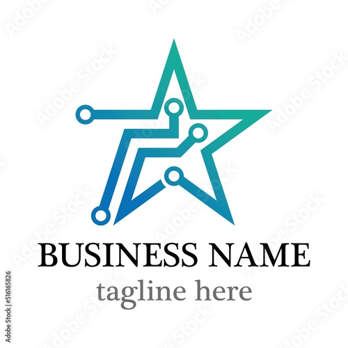 Star tech logo vector icon
