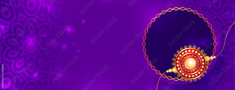 raksha bandhan wishes card purple banner design