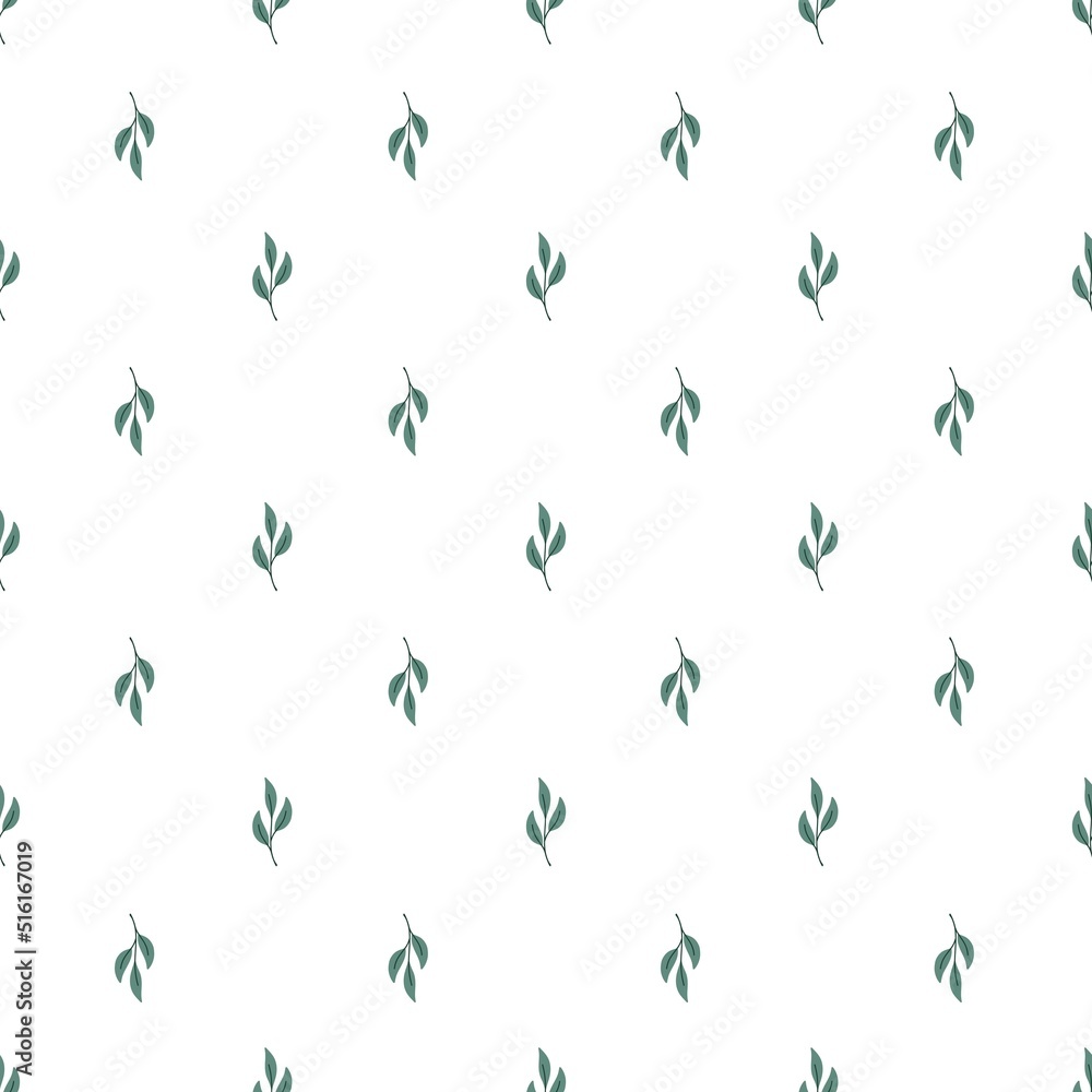 Cute floral seamless vector pattern. Cartoon hand drawn texture with vintage leaves. Botanical scandinavian background for wrapping paper, packaging, gift, fabric, wallpaper, textile, apparel, print.