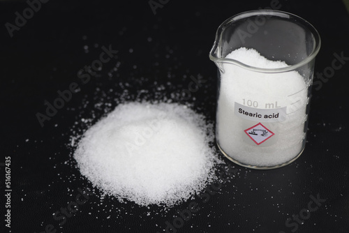 stearic acid in glass, chemical in the laboratory