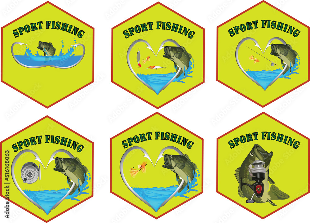 black bass sport fishing sticker-
