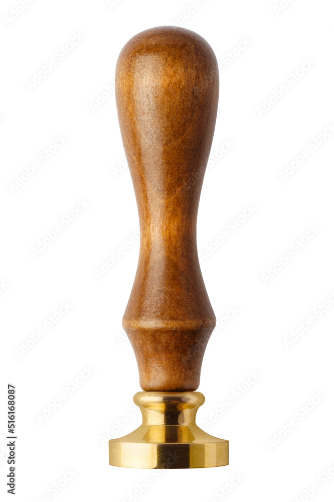 Foto Bronze stamper with wooden handle