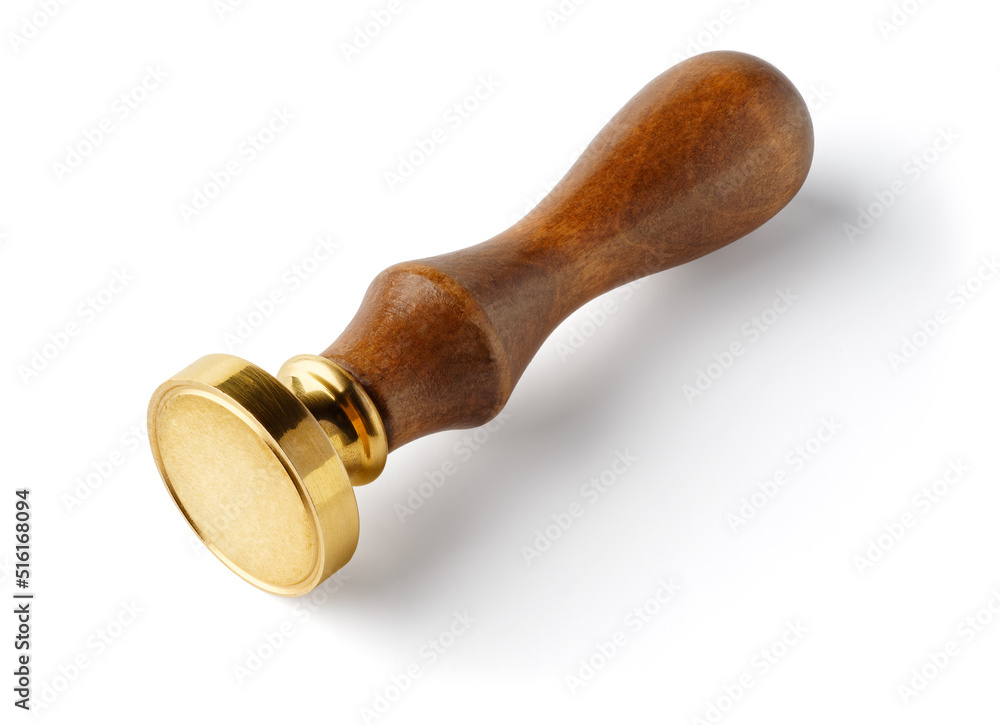 Fotografie Bronze stamper with wooden handle