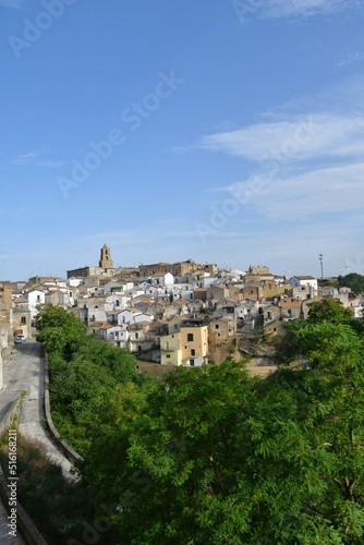 Panoramic view of Grottole, a village in the Basilicata region, Italy.