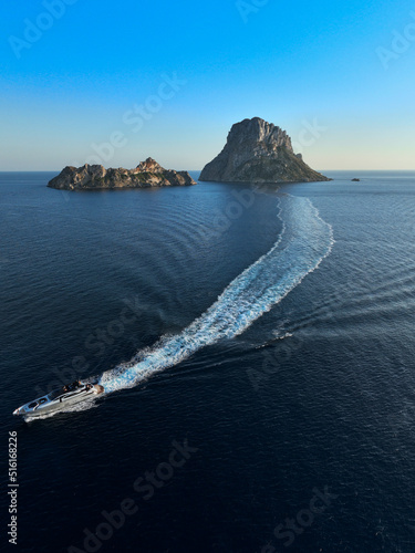 Aerial view of Es Vedra and Es Vedranell islands. photo