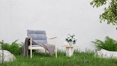 Modern loft style lawn for sitting and drinking coffee.