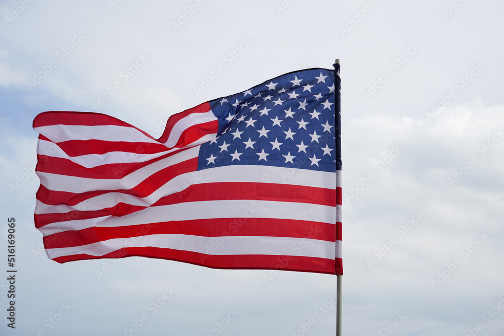 USA Flag with sunlight for background