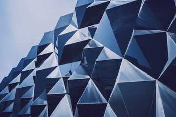 Abstract geometric background with triangles and buildings cells