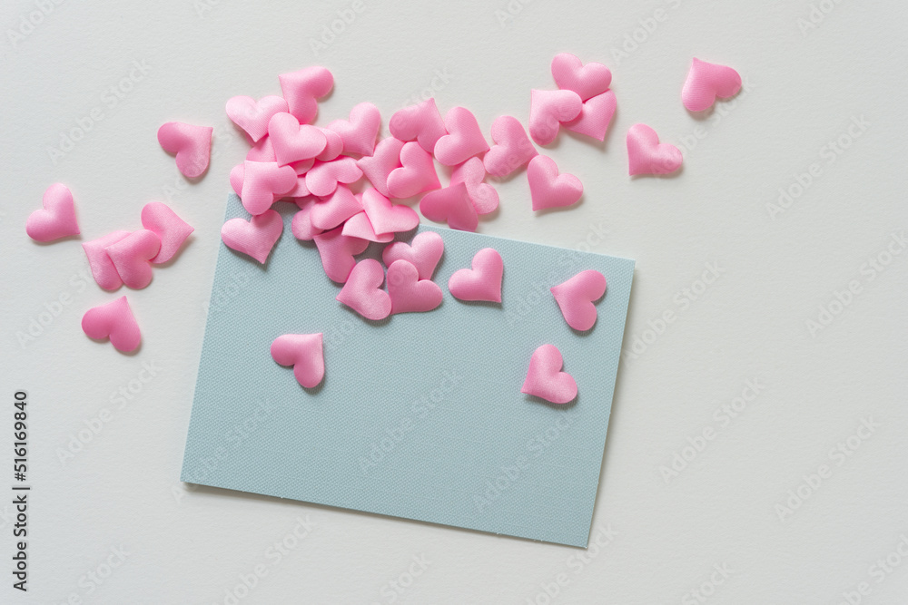 pink hearts and note card pink hearts and note card