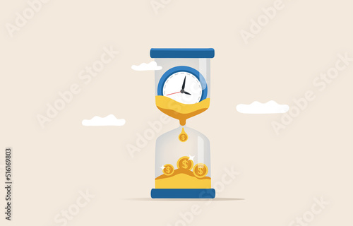 Time is money concept, time value of money, save time, Money saving.Time management.