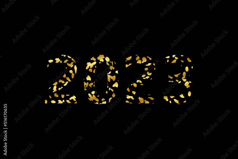 golden leaves - year 2023 - obrazy, fototapety, plakaty 