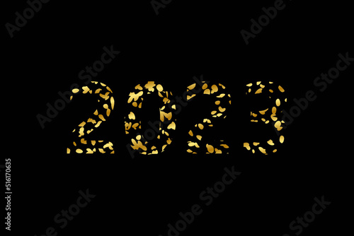 Canvas Print golden leaves - year 2023