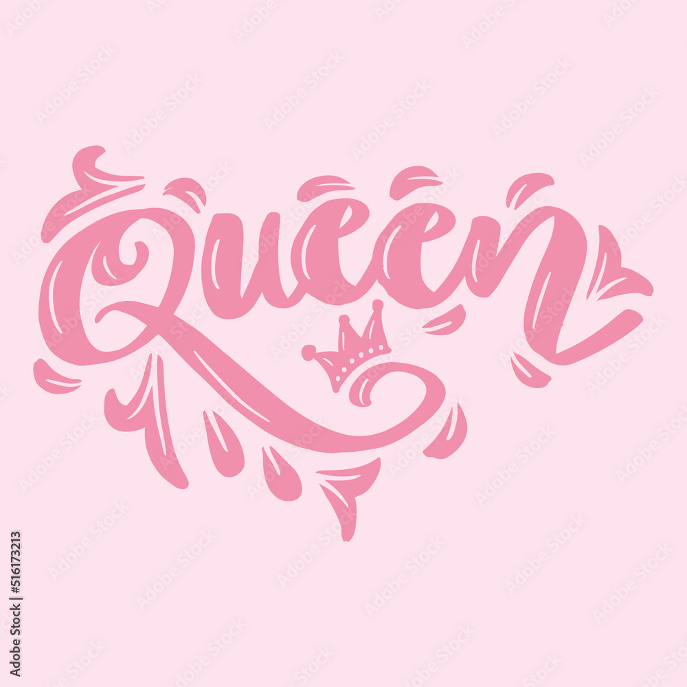 Queen text hand lettering poster Queen text hand lettering poster