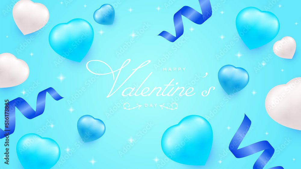 Valentine's Day With 3D Heart shaped. Vector Illustration For Backgrounde. Eps 10 Valentine's Day With 3D Heart shaped. Vector Illustration For Backgrounde. Eps 10