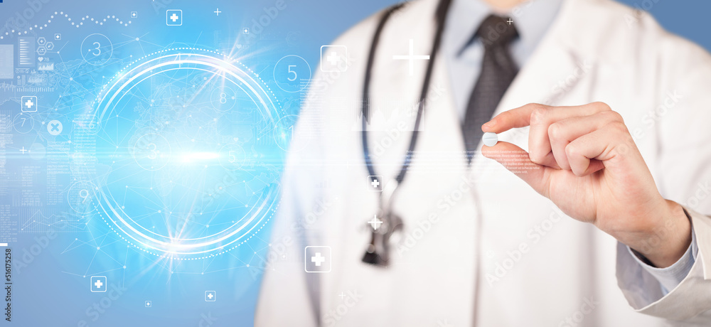 Close-up of a doctor giving you a pill Close-up of a doctor giving you a pill