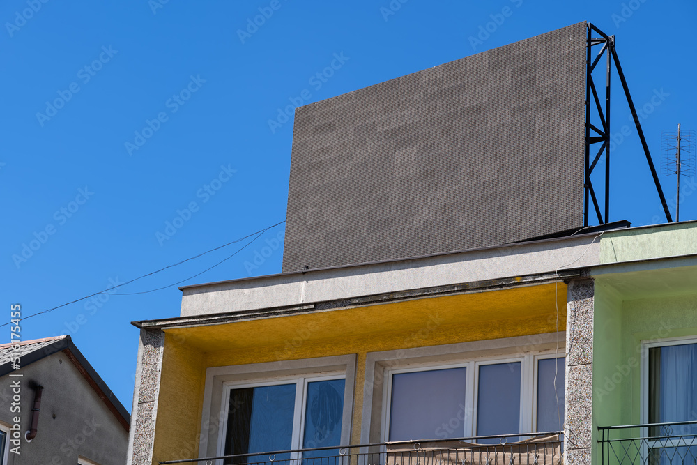 Blank Space For Billboard On Building Roof