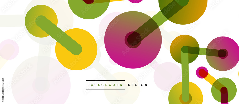 Abstract background. Round dots connected by lines. Trendy techno business template for wallpaper, banner, background or landing Abstract background. Round dots connected by lines. Trendy techno business template for wallpaper, banner, background or landing