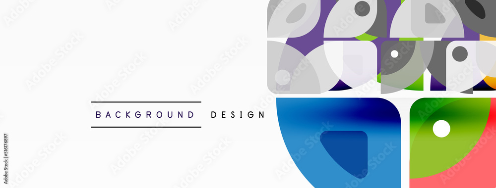 Fototapeta premium Lines, squares, circles and triangles. Geometric abstract background for wallpaper, banner, background, presentation or landing page