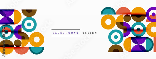 Colorful circle abstract background. Template for wallpaper, banner, presentation, background