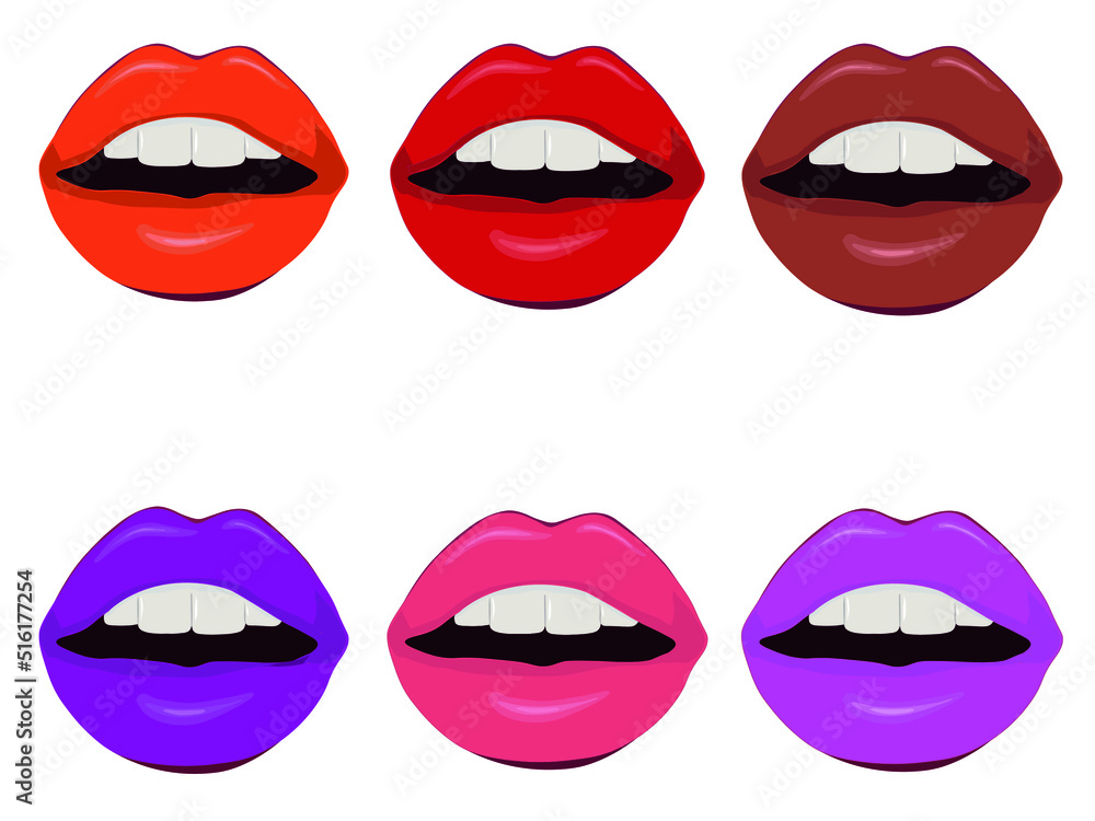 Lip collection.Vector illustration of sexy woman's lips expressing and Isolated. Lip collection.Vector illustration of sexy woman's lips expressing and Isolated.