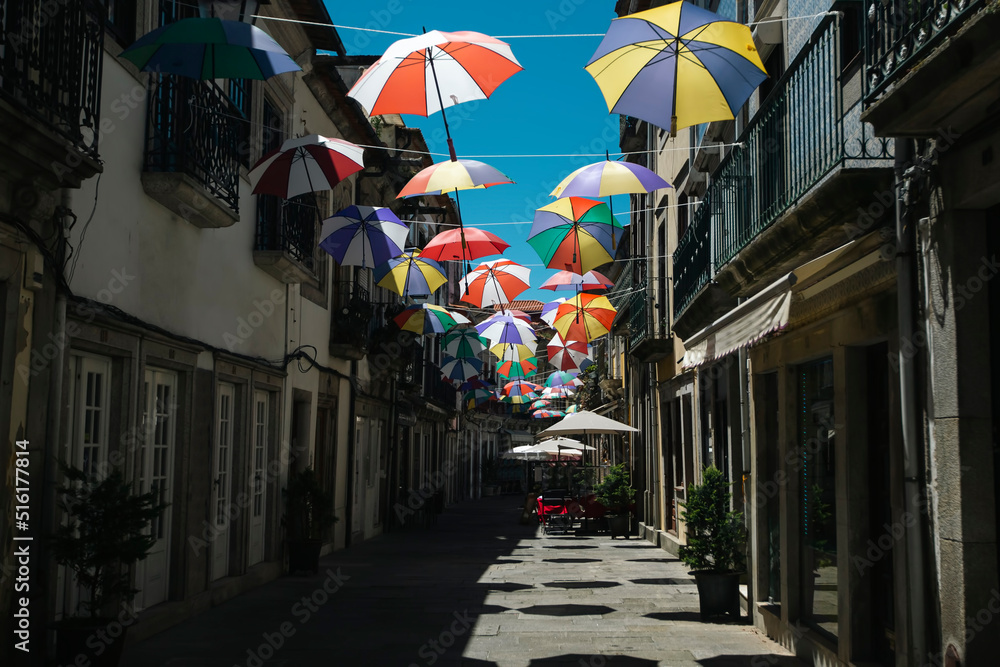 Fototapeta premium View of a street in the center of Viana do Castelo, Portugal.