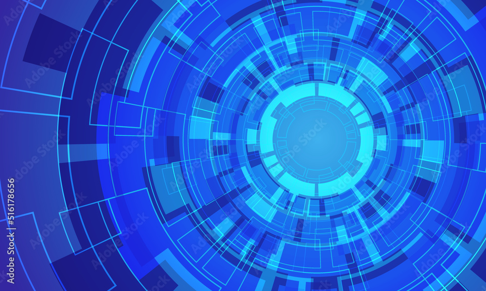 Abstract blue circuit circle technology futuristic geometric design modern background vector Abstract blue circuit circle technology futuristic geometric design modern background vector