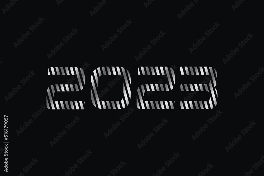 Obraz premium modern year 2023 - silver lines