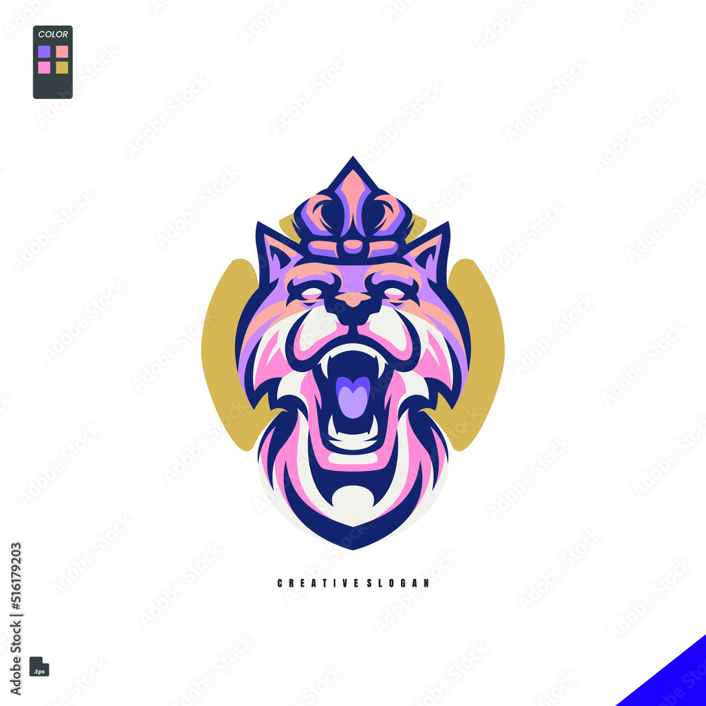 tiger animal mascot head vector illustration logo