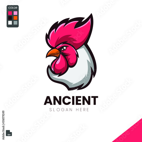 chickens mascot logo esports logo vector illustration