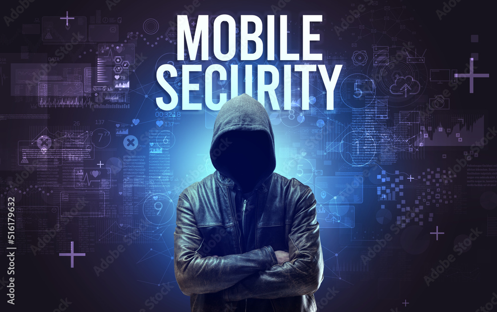 Faceless man with online security concept Faceless man with online security concept