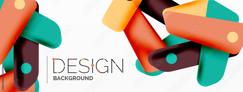 Tech minimal geometric wallpaper. Creative abstract background. Ribbon ...