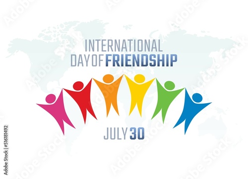 vector graphic of international day of friendship good for international day of friendship celebration. flat design. flyer design.flat illustration.