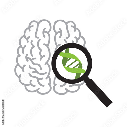 brain and DNA helix, vector