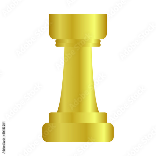 Chessmen. Golden boat. Chess. Gold. Vector