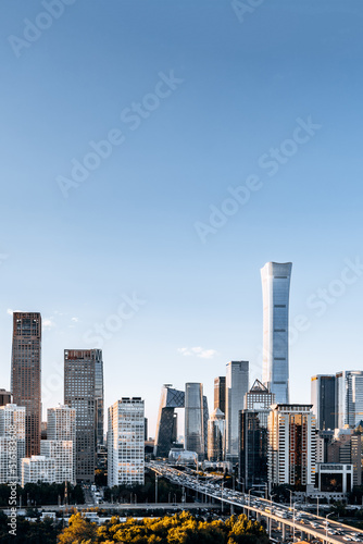 Sunny day scenery of CBD buildings in Beijing, China photo